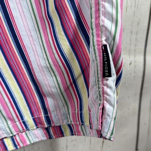 Tommy Hilfiger Mens Stripes Elastic Waist Drawstring Built In Brief Swim Trunks - Picture 6 of 14